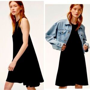 Wilfred Free Aritzia Elaina Sleeveless Knit Dress, Black, Oversized Fit. Size S
